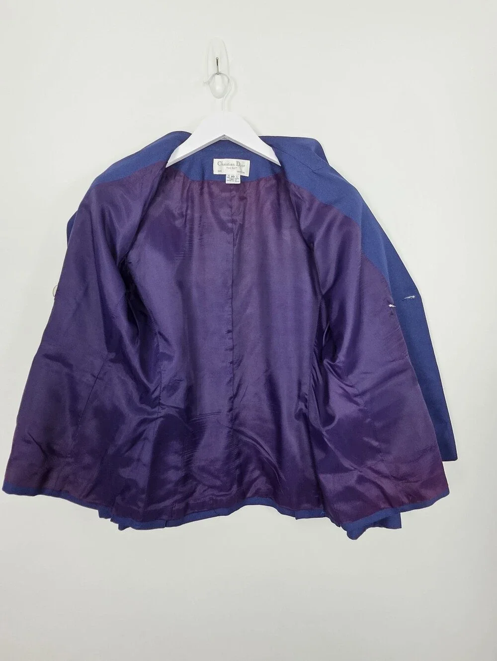 Vintage Christian Dior Double Breasted Blazer with Abalone Shell Buttons Size 10